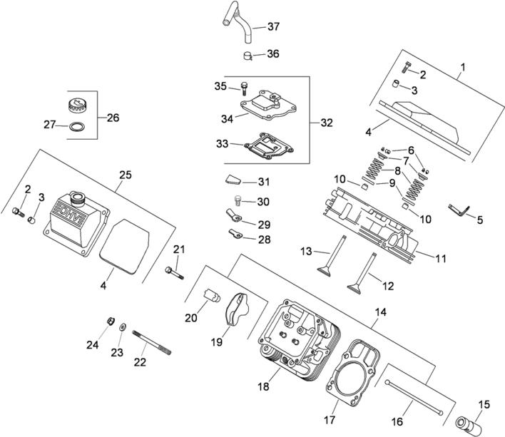 kohler engine head and valve parts