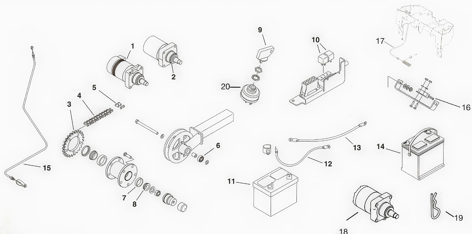 Toro Dingo Electrical Parts and Drive System Diagram