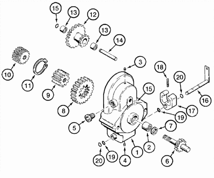 astec tf 300 b trencher transmission reduction gear